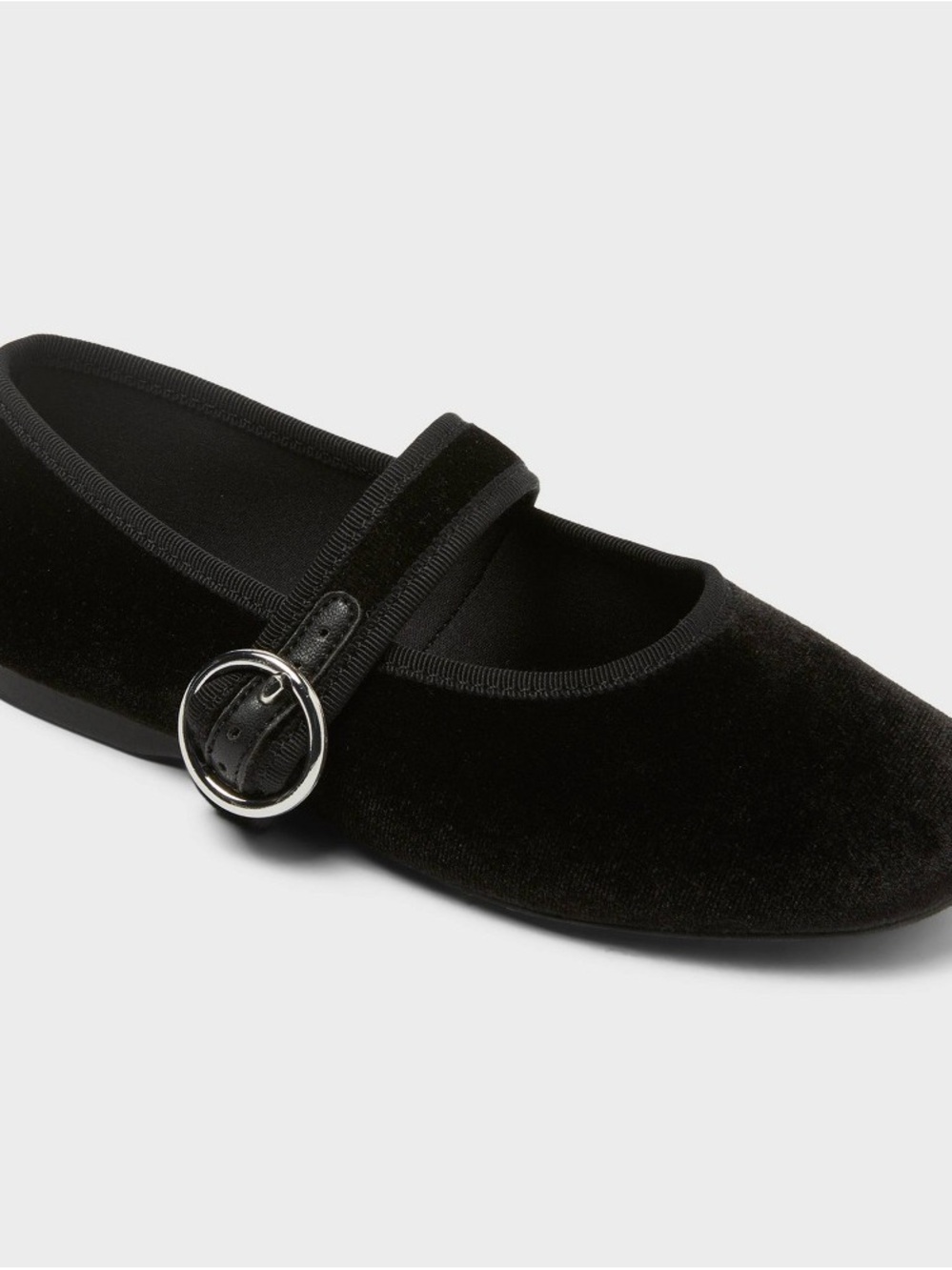 art class Black Velvet Mary Jane with Silver Buckle b161s